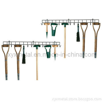 Gardening and Yard Tools Extra-Long Single-Tier Tool Hanger Rack